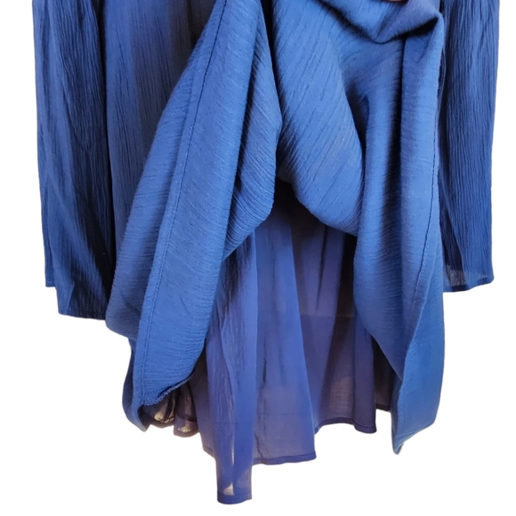 NWT Francesca's Blue Rain Waverly Floral Embroidered Boho Long Sleeve Mini Dress - Picture 6 of 16